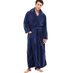 Alexander Del Rossa Men's Warm Flannel Fleece Robe